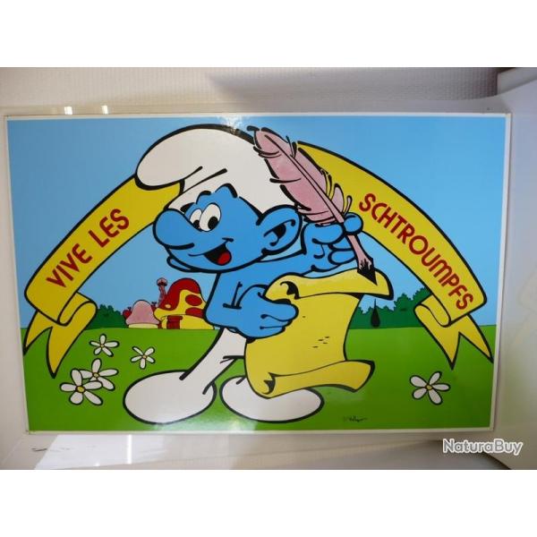 Tableau Panneau dessin SCHTROUMPFS Peyo