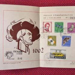 Timbres Suisse Feuille Escalade Pro Juventute 1951