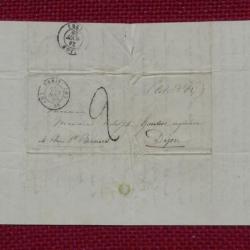 Pli Marque Postale France Paris 1849 Dijon