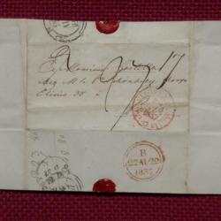 Pli Marque Postale France Paris 1837 Suisse Valais