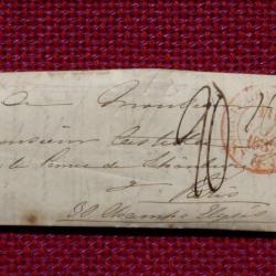 Pli Marque Postale France Paris 1837