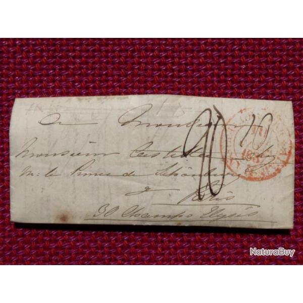 Pli Marque Postale France Paris 1837