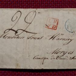 Pli Marque Postale Suisse Vaud 1831