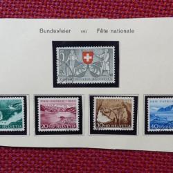 Lot 55 Timbres Suisse F&ecirc;te Nationale 1953 &agrave; 1963 Oblit&eacute;r&eacute;s