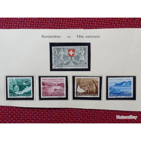 Lot 55 Timbres Suisse F�te Nationale 1953 � 1963 Oblit�r�s