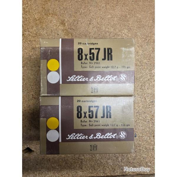 40 Balles 8x57JR sellier bellot 12,7G 196GRS