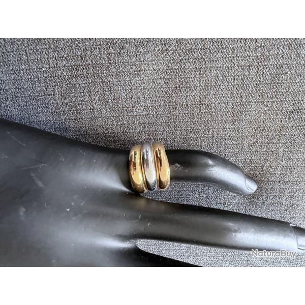 Petite et large bague 3 ors 18 carats - taille 49