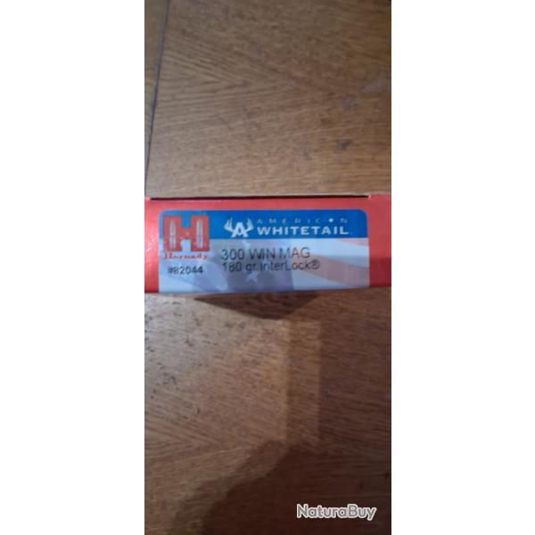 Munition 300wm Hornady americain WHITETAIL 180gr