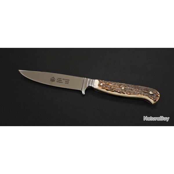 Couteau de Chasse Puma Bock Solingen - Rf. 339711 | Lame Acier Inox & Manche Bois de Cerf