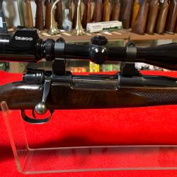 CARABINE BASE MAUSER : MOD. 98, CALIBRE 7X64 + LUNETTE TASCO 3-9X40 R&Eacute;TICULE LUMINEUX, BON ETAT.