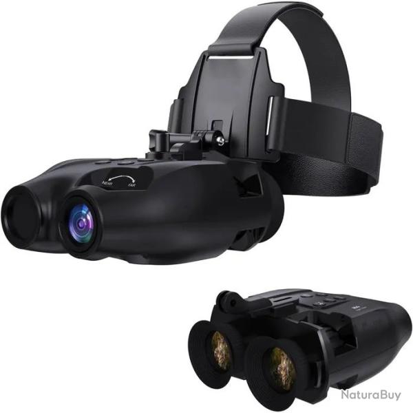 Lunettes Vision Nocturne Infrarouge N4 HD 1080P avec Support Tte Zoom 5x,300m Porte Mains Libres