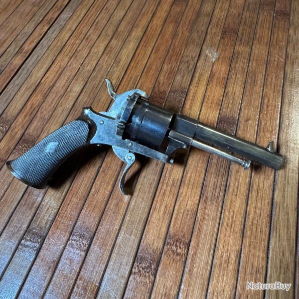 TRS BEAU REVOLVER A BROCHE 7 mm TRS BEAU MECANIQUE PARFAITE CANON MIROIR