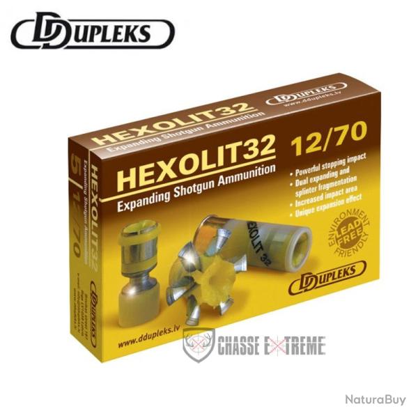 5 Cartouche DDUPLEKS Hexolit 32 Cal 12/70