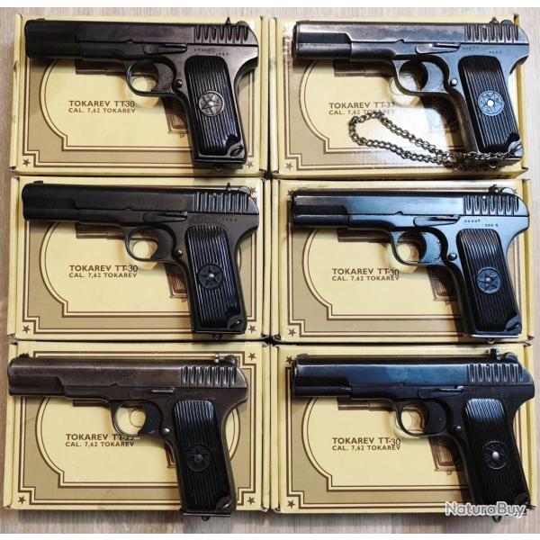 Pistolets TOKAREV TT-30 - Fabrication Russe - Plaquettes CCCP - Calibre 7,62x25 - OFFRE SPECIALE