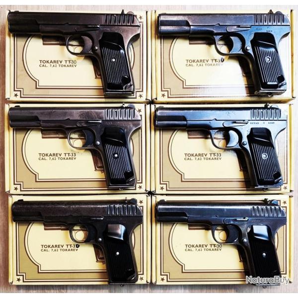 Pistolets TOKAREV TT-30 - Fabrication Russe - Plaquettes Repose Pouce - Calibre 7,62x25 - OFFRE SPEC