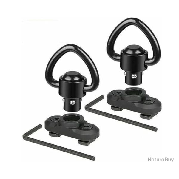 2PCS Adaptateur de Monture pivotante pour Harnais pour Rail Mlok Rail Quick Release QD Adaptateur
