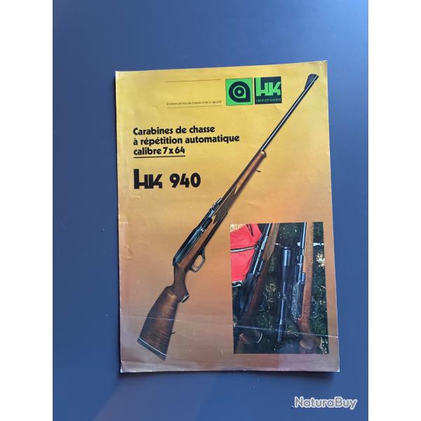 Document publicitaire carabine HK 940 Heckler & Koch