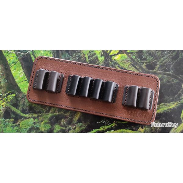 Cartouchi�re de ceinture en cuir pour 8 munitions, FABRICATION ARTISANALE