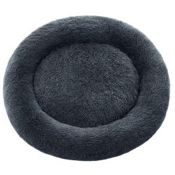 Panier pour chien lit ronde en forme de beignet canap&eacute; coussin central amovible et lavable tissu pe