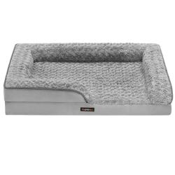 Panier pour chien lit pour animal orthop&eacute;dique mousse alv&eacute;ol&eacute;e bords sur&eacute;lev&eacute;s rembourr&eacute;s housse am