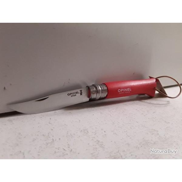 Couteau pliant Opinel N8 manche rouge