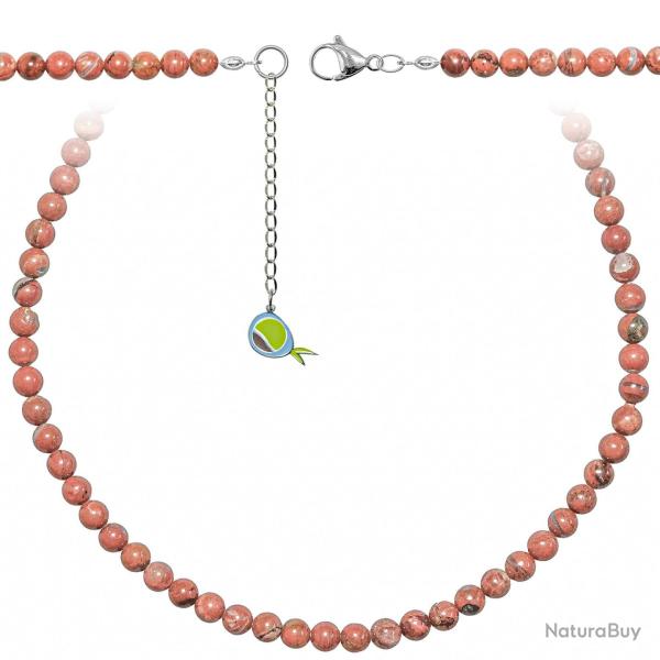 Collier en jaspe breschia - Perles rondes 6 mm - 90 cm