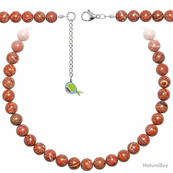 Collier en jaspe breschia - Perles rondes 10 mm - 43 cm
