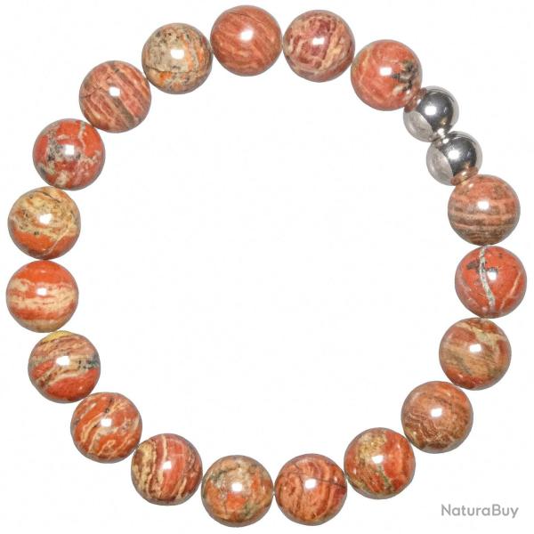 Bracelet en jaspe breschia - Perles rondes 10 mm