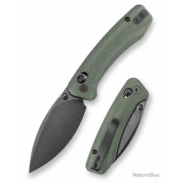 Couteau TRIVISA Koala-G Lame Acier N690 Manche Micarta Green Crossbar Lock TVJM02GMN
