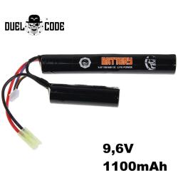 Batterie airsoft LIPO 9.6V 1100 MAH 15C DUEL CODE