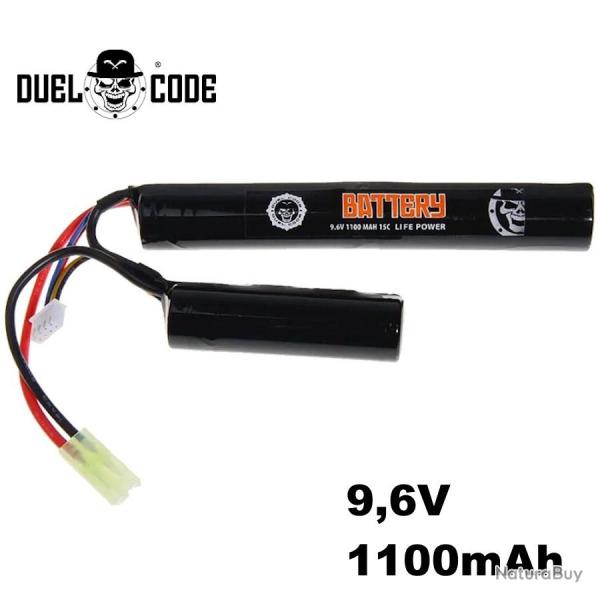 Batterie airsoft LIPO 9.6V 1100 MAH 15C DUEL CODE