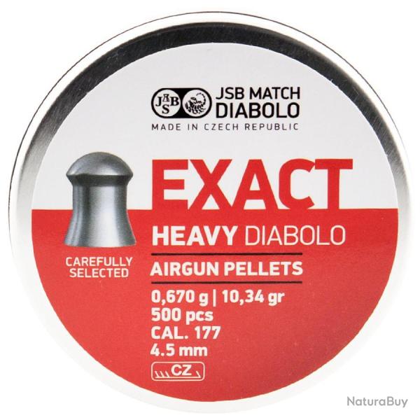 Plombs JSB 4.5 Exact Heavy 4,52 / 0.67g Boite de 500 pcs