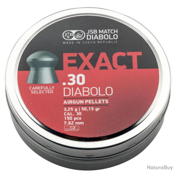 Plombs JSB Calibre 30/ 7.62mm Exact / 3.25 g Boite de 150 pcs