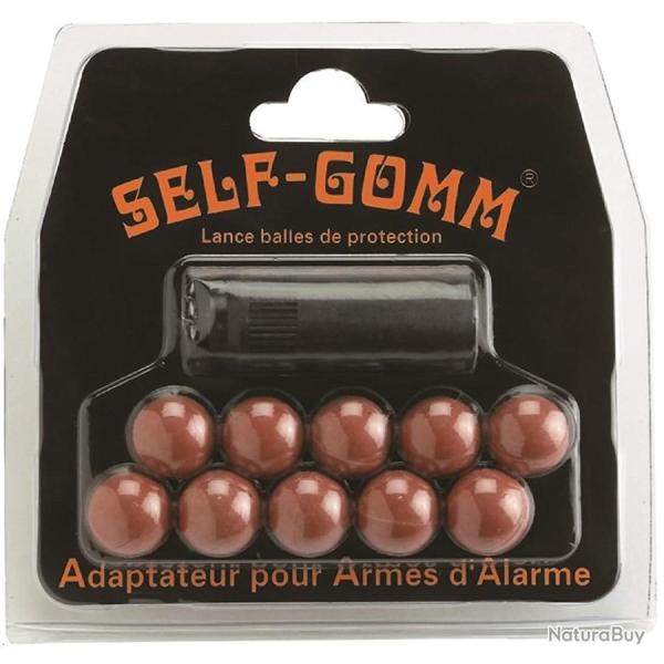 Embout Self-Gomm pour armes d'alarme + 10 Balles Caoutchouc - SAPL M10x1.00
