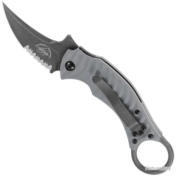 Mako Folder Serrated Grey G10 - Bastinelli Crations