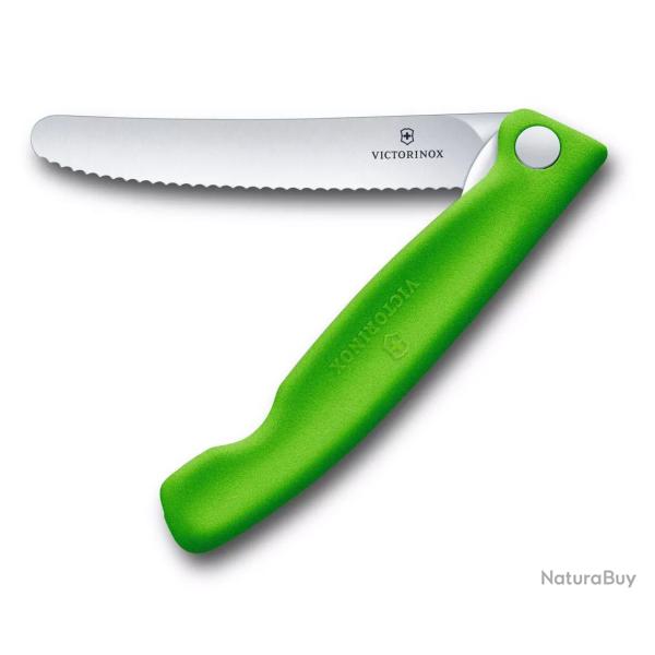 Couteau D'office Pliant Vert Dent Swiss Classic - Victorinox