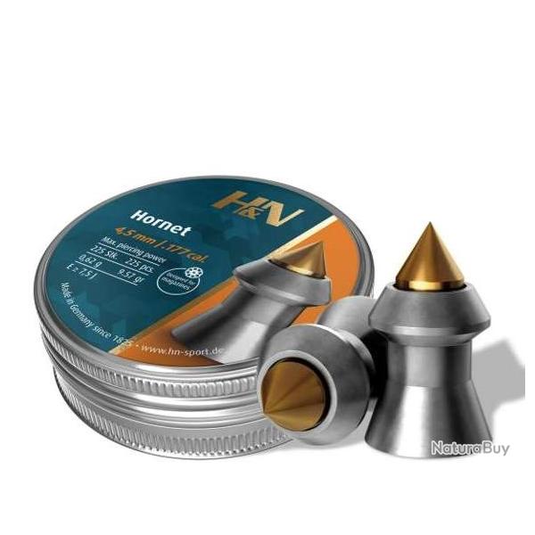 Plombs H&N Hornet 4,5mm (.177) - 0.62 G (9,57 gr) - Boite de 225