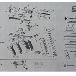Tapis Glock de d&eacute;montage et d'entretien gris GEN 5