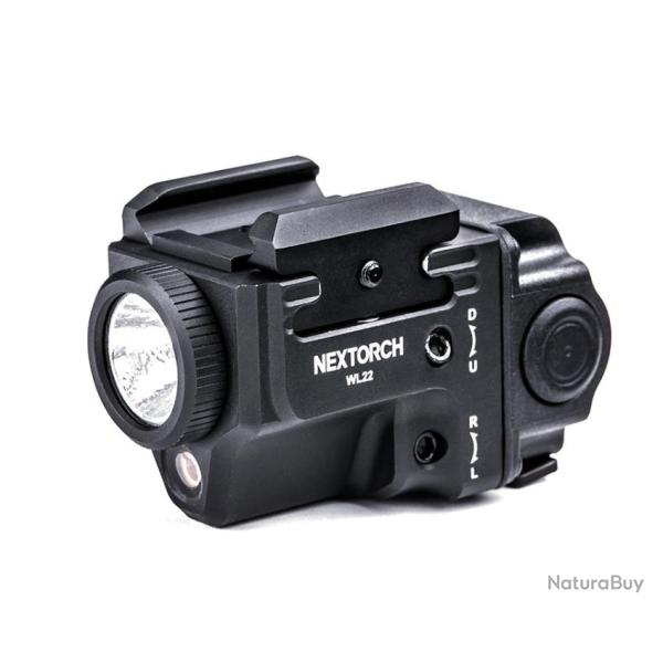 Lampe avec pointeur laser rouge pour arme de poing WL22 - clairage blanc - 650 lumens - Nextorch