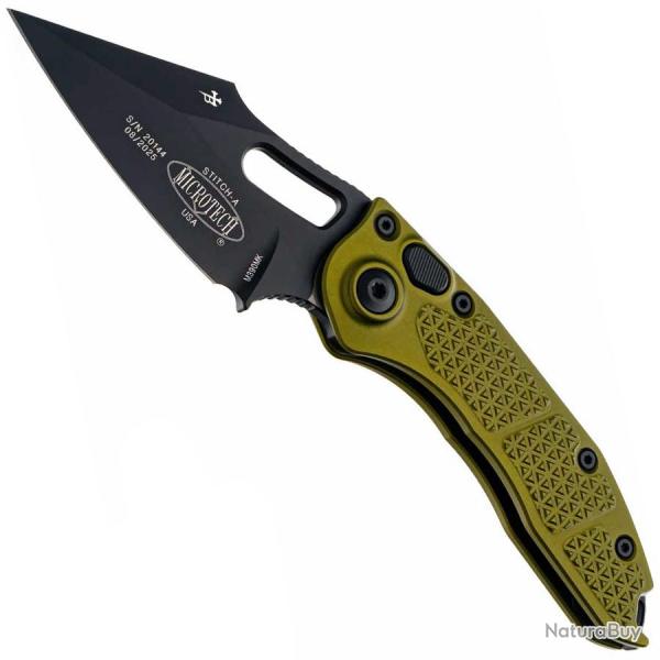 Stitch A S/E OD Green Black Blade - Microtech Knives