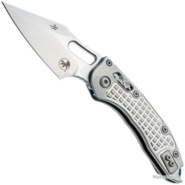 Stitch Ram-Lok Marfione Select Stonewash Frag Titanium Blue Backspacer - Microtech Knives