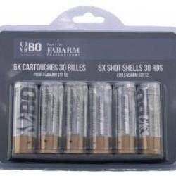 PACK DE 6 CARTOUCHES FUSIL &Agrave; POMPE AIRSOFT BO/FABARM CLEAR