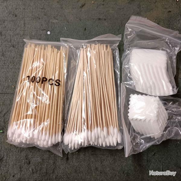 Lot de 100 Coton-tiges rond +100 pointu + patch