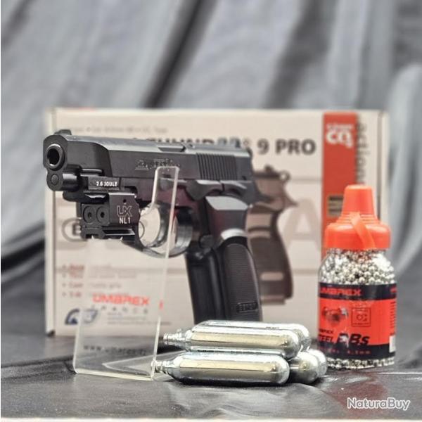 Pack Laser prt a tirer Bersa Thunder 9 pro Calibre 4,5 mm bille acier BB'S + LASER