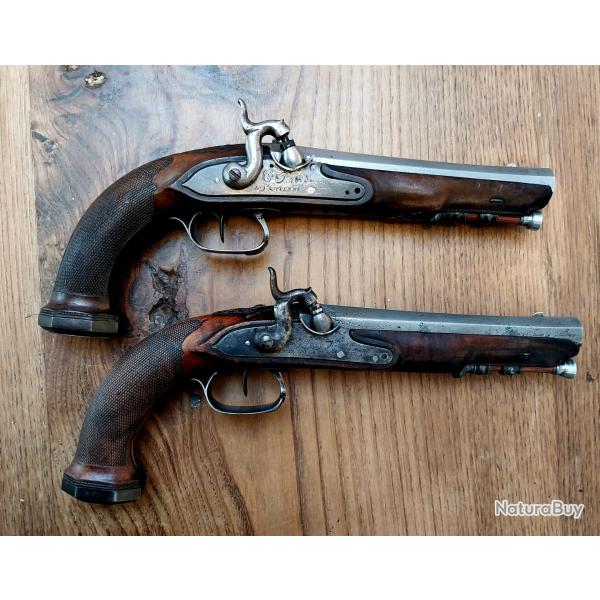 Paire de pistolet d'officier St Etienne