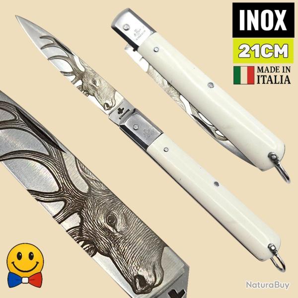 Couteau italien Fraraccio Sfilato 21 cm - gravure tte de cerf