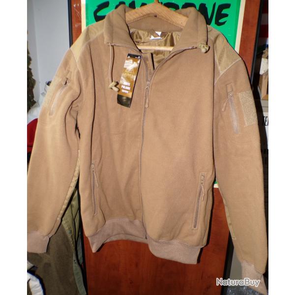 VESTE POLAIRE COYOTE COULEUR SABLE DE L'ARMEE FRANCAISE  , TAILLE DISPONIBLE XS-S-M-L-XL ET TAILLE X