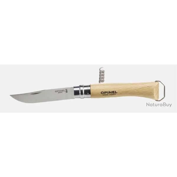 COUTEAU FERMANT OPINEL N�10 TIRE-BOUCHON DECAPSULEUR