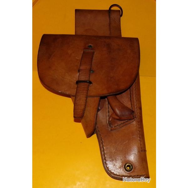 ETUI EN CUIR DE L'ARMEE FRANCAISE POUR P.A MAC 50, PERIODE GUERRE INDOCHINE ALGERIE ,   FABRICATION