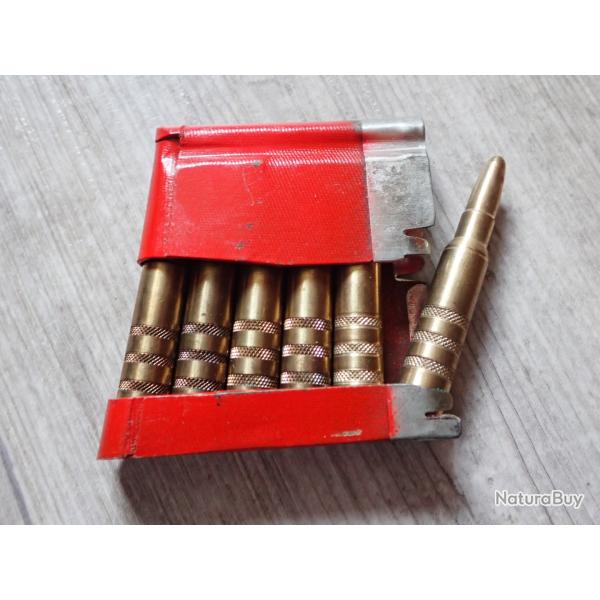 Rare clip rouge Schmidt Rubin Suisse + cartouches manipulation mdle GP90 pour fusil 1889